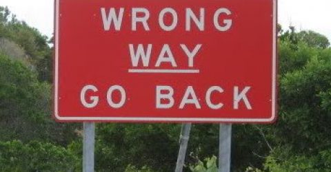 Wrong Way traffic sign