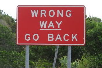Wrong Way traffic sign
